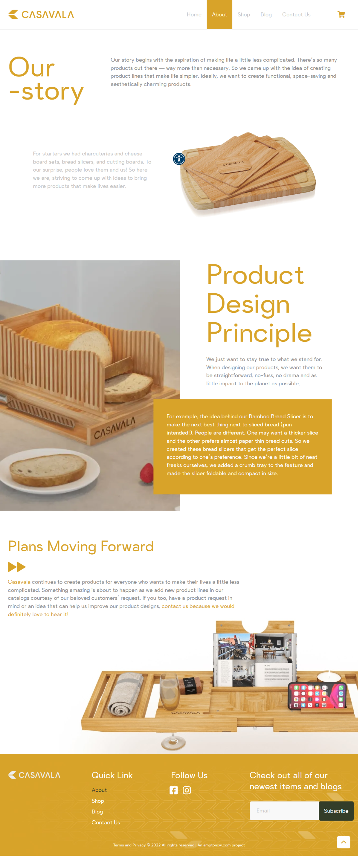 Casavala brand copywriting by Vergielyn Cubol, About page story, product design principle, and bamboo lifestyle product narrative