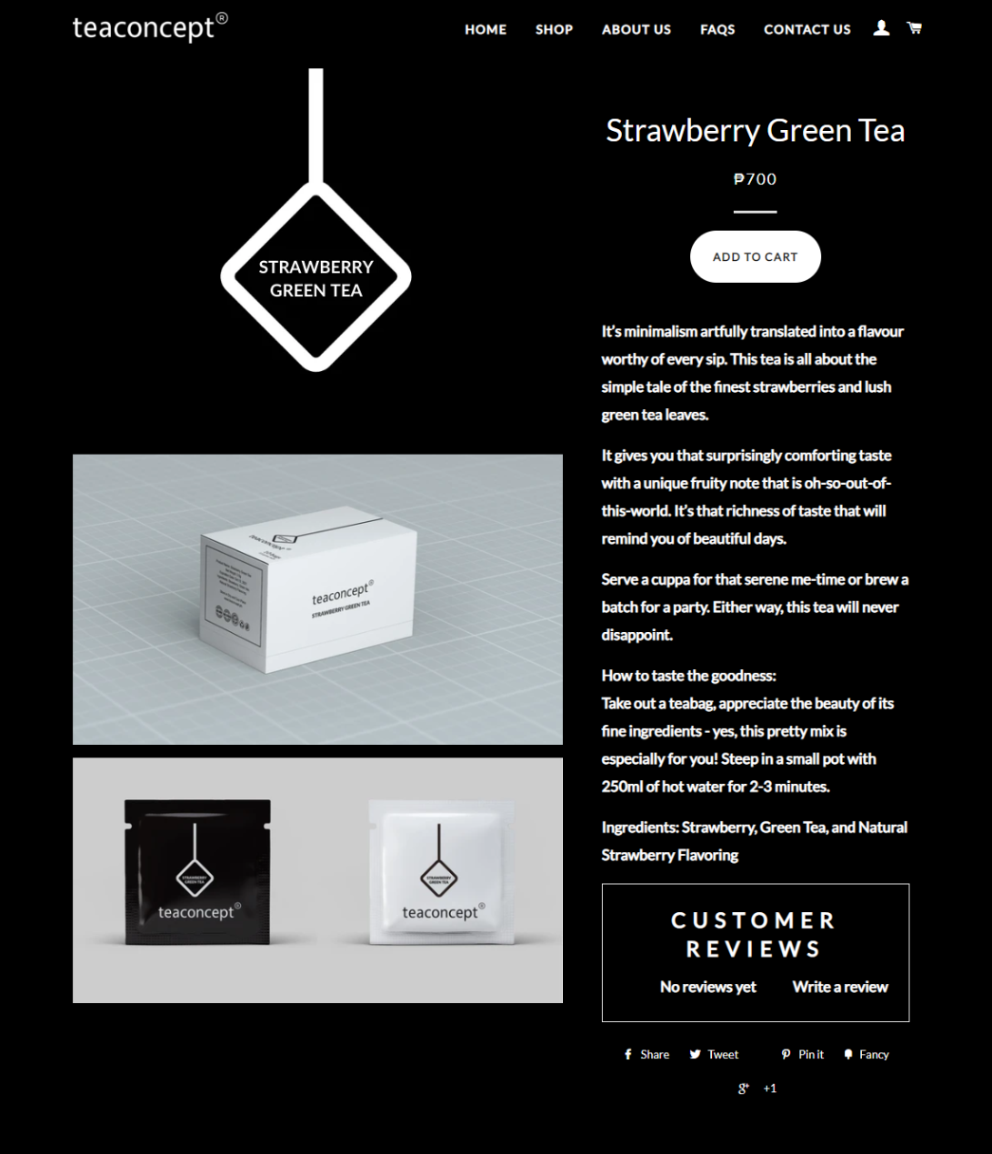 Teaconcept Strawberry Green Tea product page copywriting by Vergielyn Cubol, minimalist, sensory product description